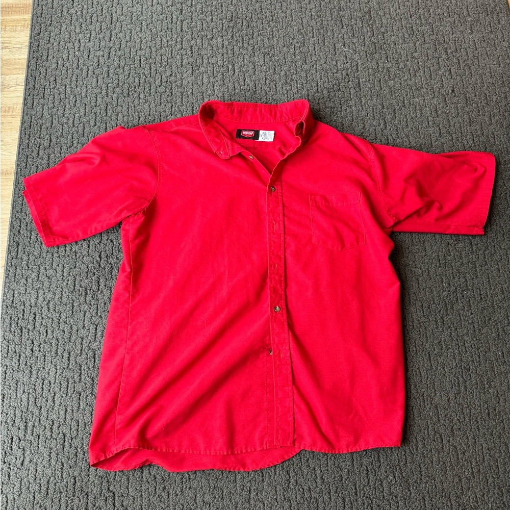 Red Kap short sleeve button up work shirt Red sz XL